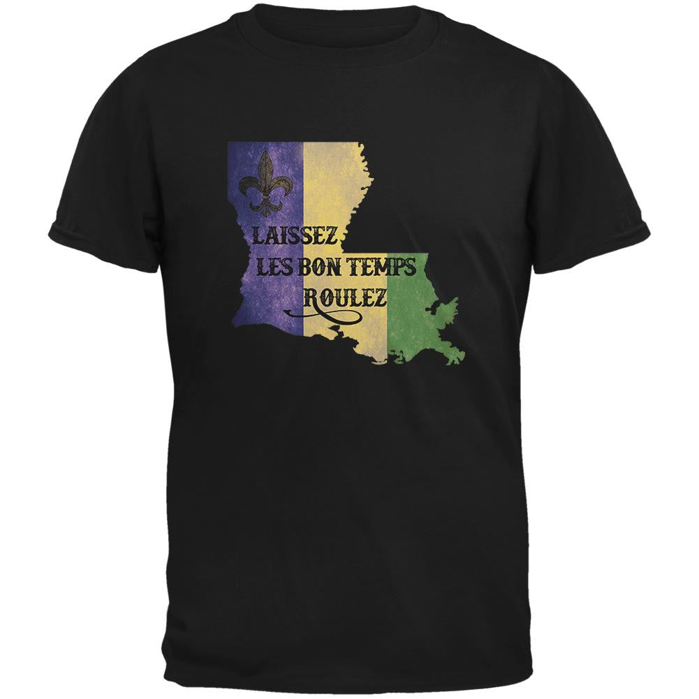 Laissez Les Bon Temps Roulez Black Adult T-Shirt Men's T-Shirts Old Glory 2XL Black 