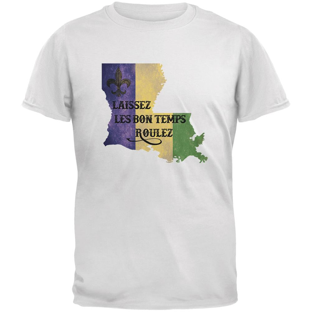 Laissez Les Bon Temps Roulez White Adult T-Shirt Men's T-Shirts Old Glory 2XL White 