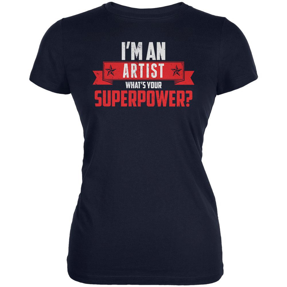 I'm An Artist What's Your Superpower Navy Juniors Soft T-Shirt Juniors T-Shirts Old Glory 2XL Blue 