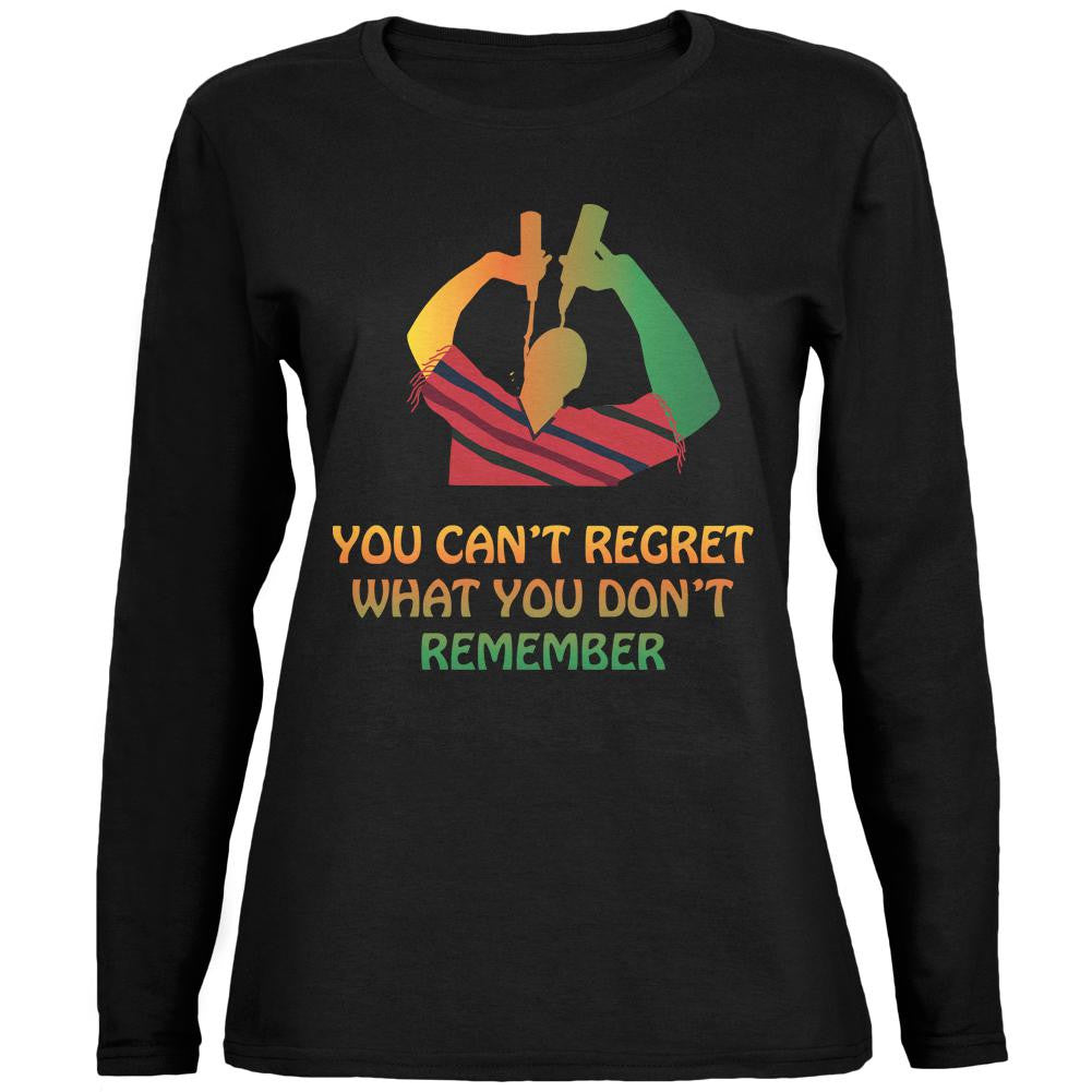 Can't Regret Cinco De Mayo Black Womens Long Sleeve T-Shirt Women's Long Sleeves Old Glory 2XL Black 