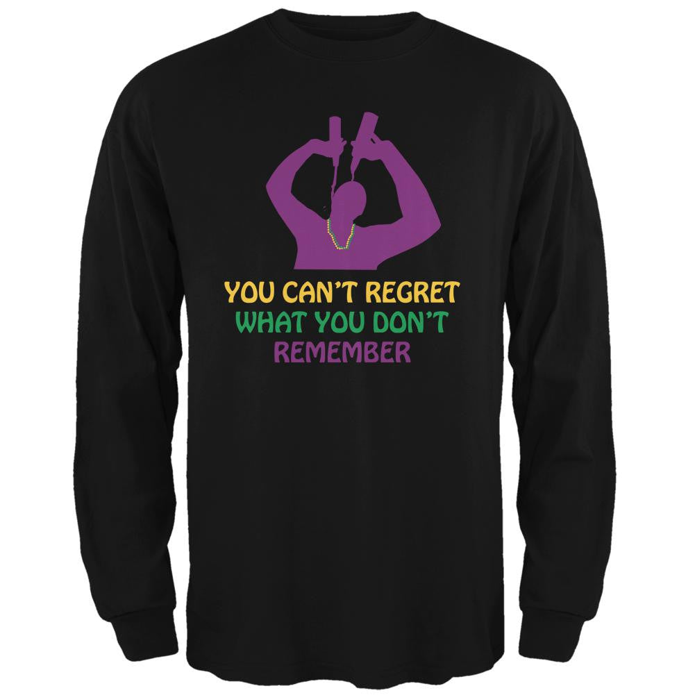 Can't Regret Mardi Gras Black Adult Long Sleeve T-Shirt Men's Long Sleeves Old Glory 2XL Black 