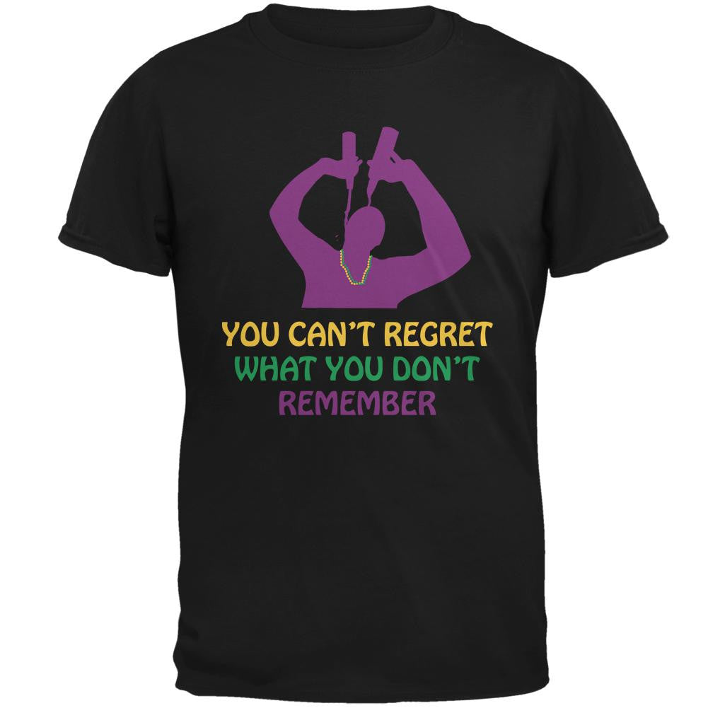 Can't Regret Mardi Gras Black Adult T-Shirt Men's T-Shirts Old Glory 2XL Black 