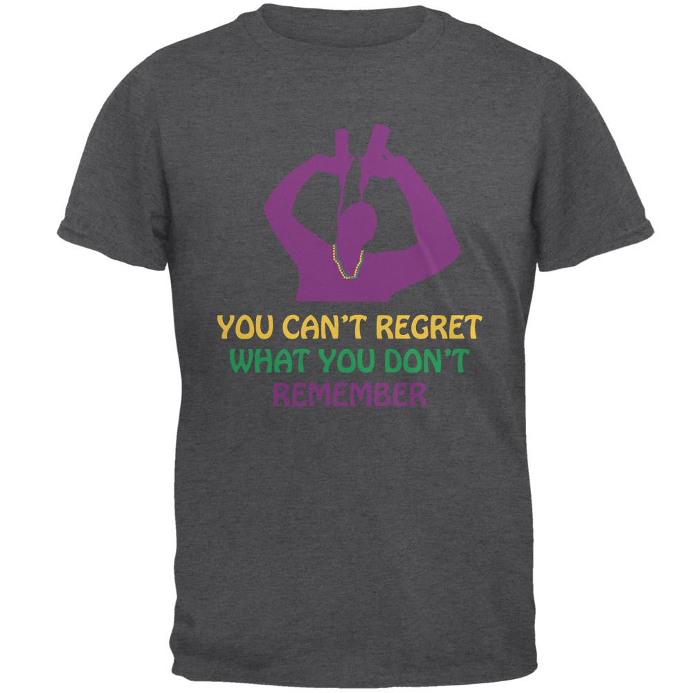 Can't Regret Mardi Gras Dark Heather Adult T-Shirt Men's T-Shirts Old Glory 2XL Grey 