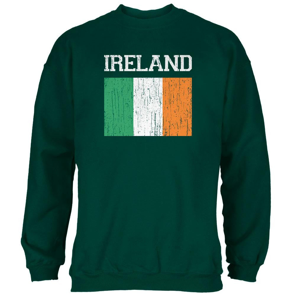 World Cup Distressed Flag Ireland Forest Adult Sweatshirt Men's Sweatshirts Old Glory 2XL Green 