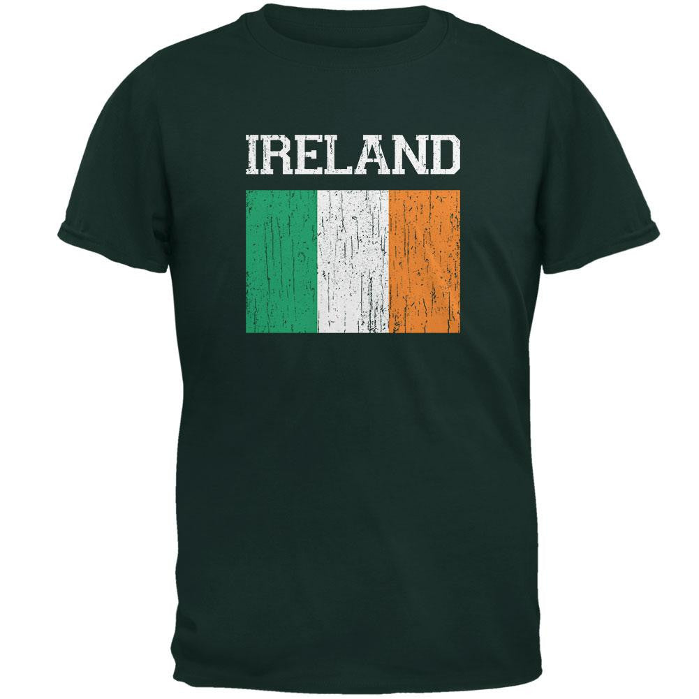 World Cup Distressed Flag Ireland Forest Adult T-Shirt Men's T-Shirts Old Glory 2XL Green 