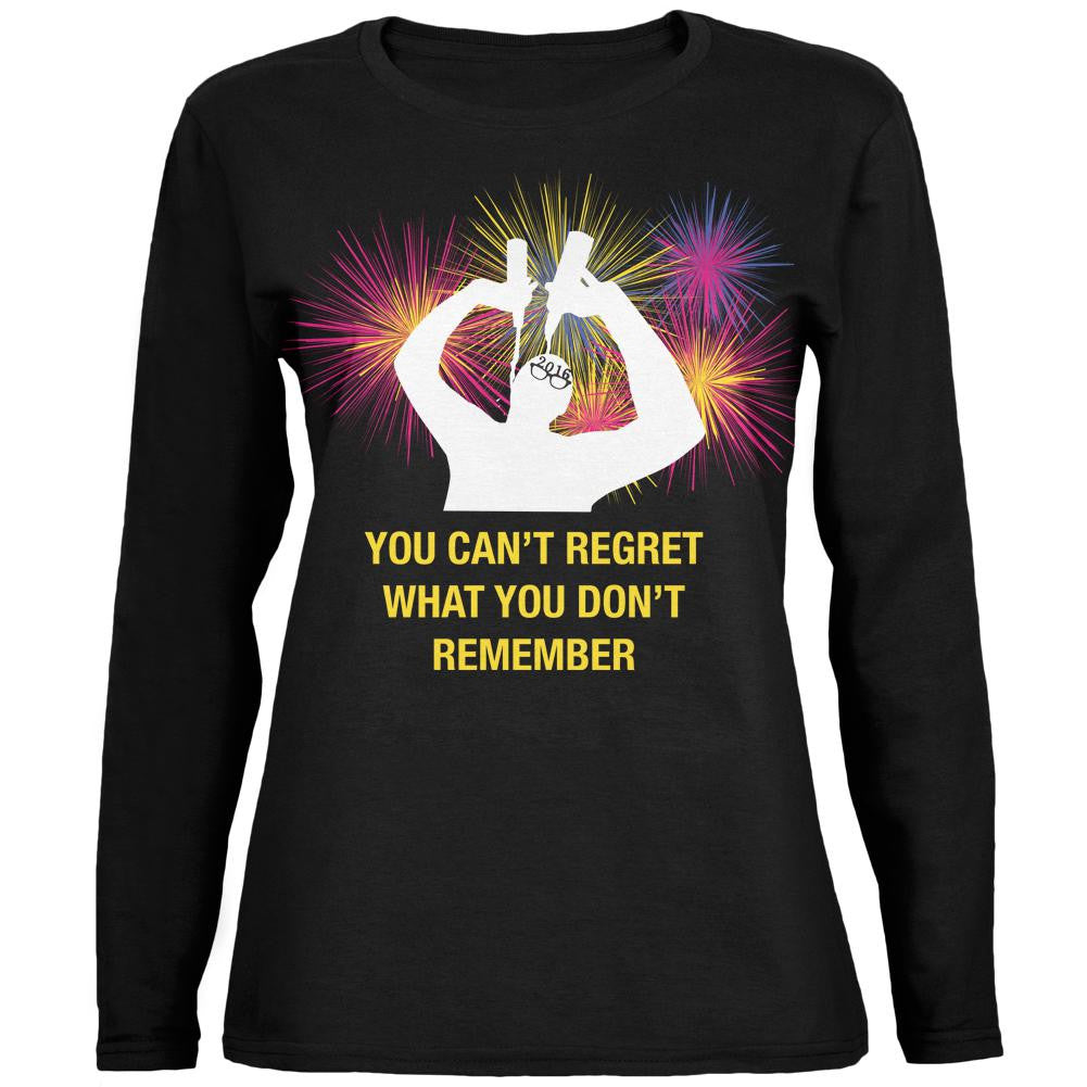 Can't Regret New Years Black Womens Long Sleeve T-Shirt Women's Long Sleeves Old Glory 2XL Black 