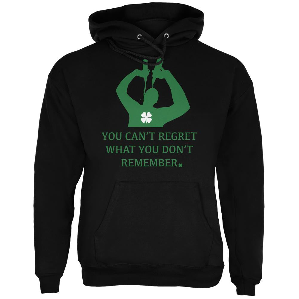 Can't Regret St Patricks Day Black Adult Hoodie Men's Hoodies Old Glory SM Black 