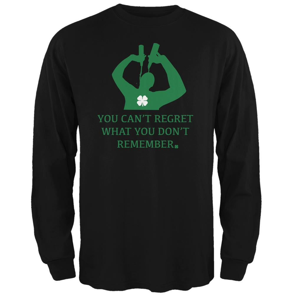 Can't Regret St Patricks Day Black Adult Long Sleeve T-Shirt Men's Long Sleeves Old Glory 2XL Black 