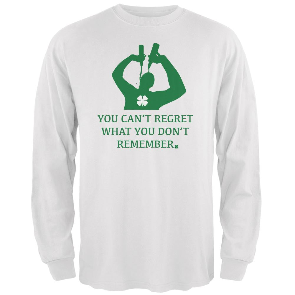 Can't Regret St Patricks Day White Adult Long Sleeve T-Shirt Men's Long Sleeves Old Glory 2XL White 