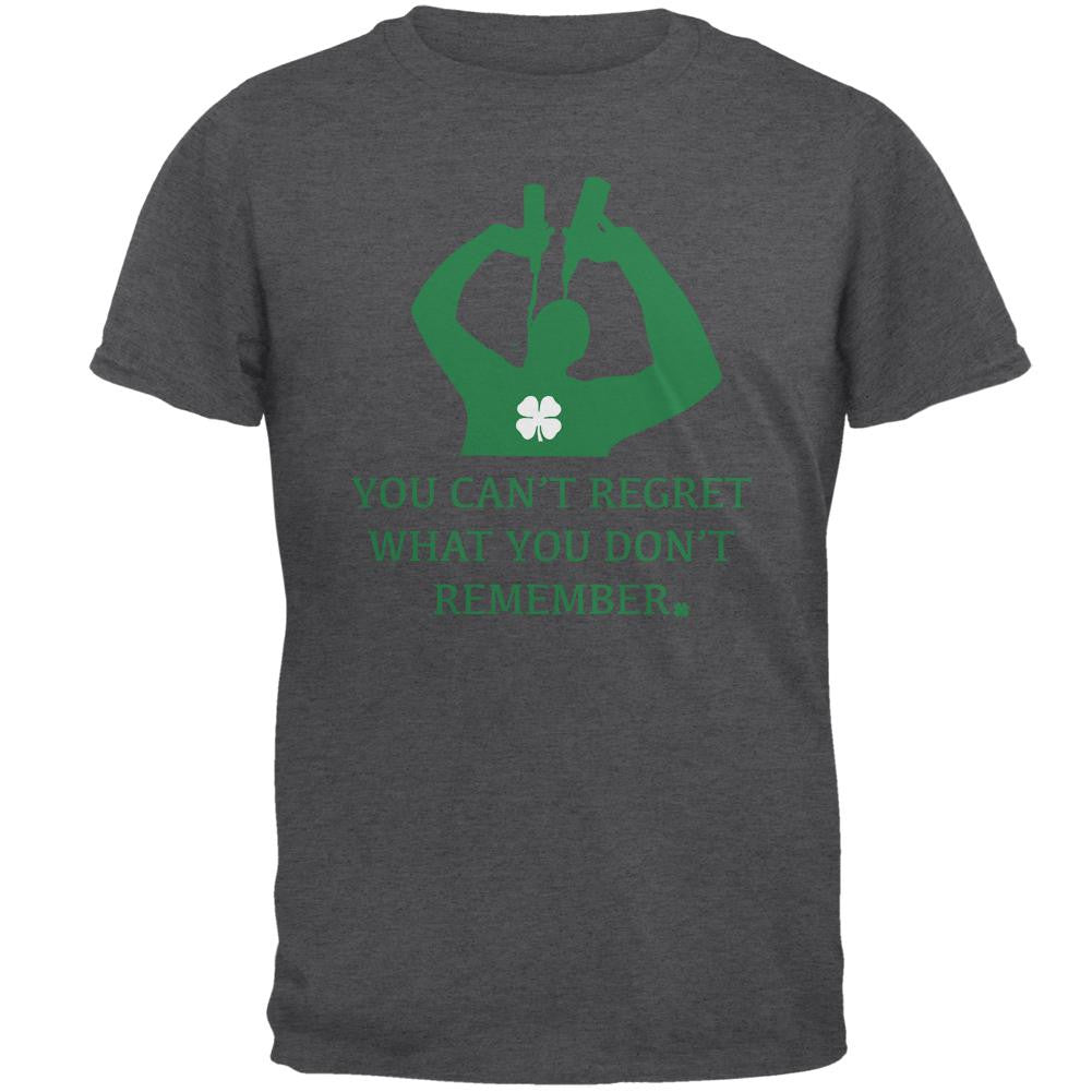 Can't Regret St Patricks Day Dark Heather Adult T-Shirt Men's T-Shirts Old Glory 2XL Grey 