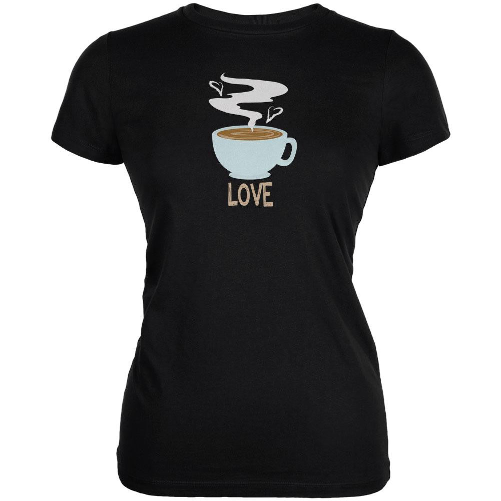 Love Coffee Black Juniors Soft T-Shirt Juniors T-Shirts Old Glory 2XL Black 