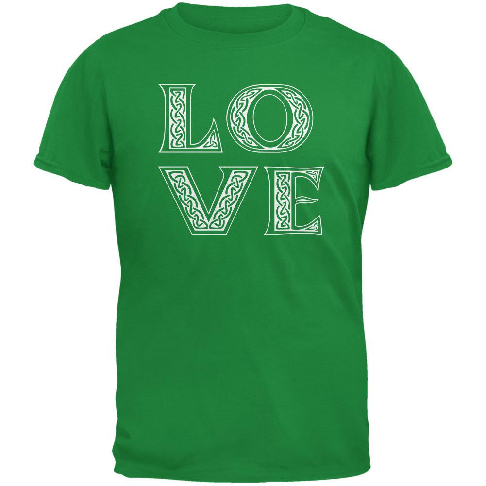 St. Patricks Day Celtic LOVE Irish Green Youth T-Shirt Youth T-Shirts Old Glory SM Green 