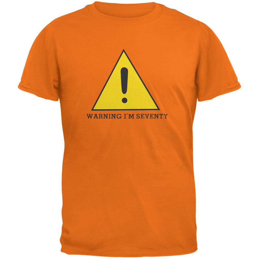 Warning Im Seventy Mandarin Adult T-Shirt Men's T-Shirts Old Glory 2XL Orange 