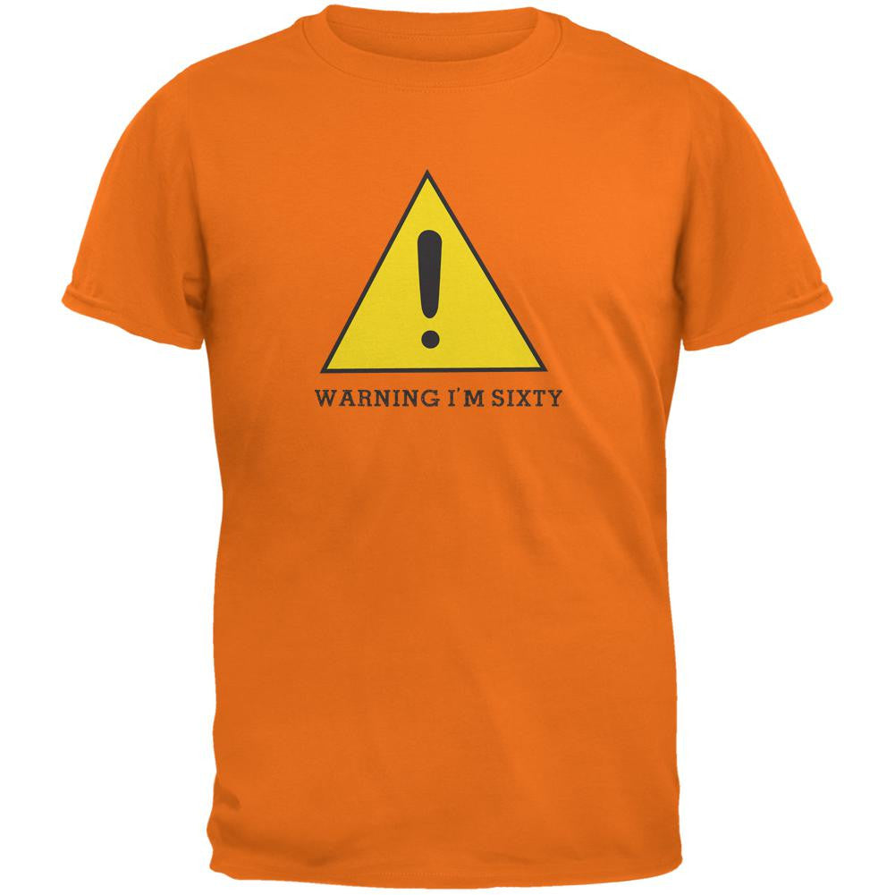 Warning Im Sixty Mandarin Adult T-Shirt Men's T-Shirts Old Glory 2XL Orange 