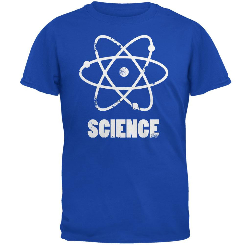 Atom Science Distressed Royal Adult T-Shirt Men's T-Shirts Old Glory 2XL Blue 