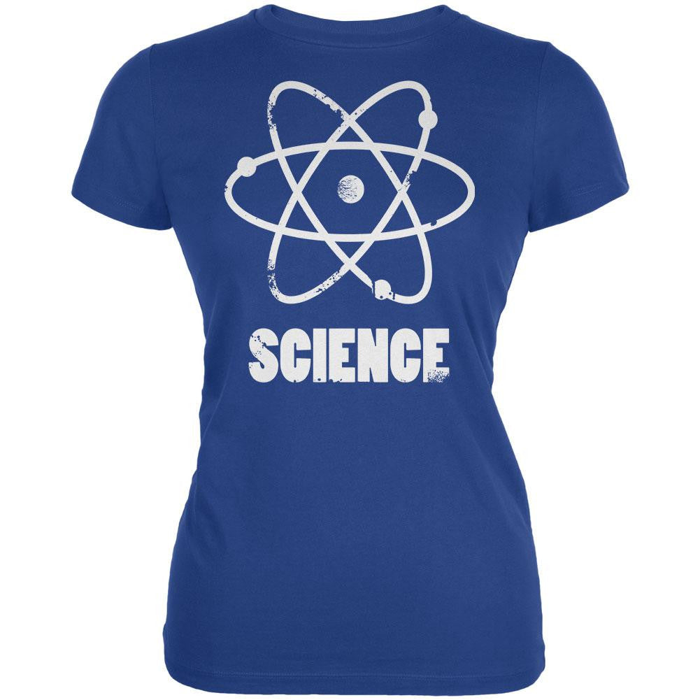 Atom Science Distressed Royal Juniors Soft T-Shirt Juniors T-Shirts Old Glory 2XL Blue 