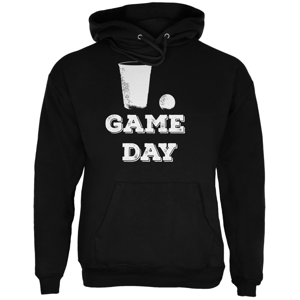 Game Day Beer Pong Black Adult Hoodie Men's Hoodies Old Glory SM Black 