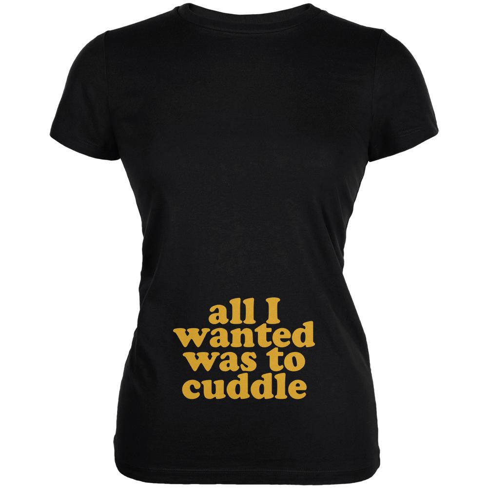 All I Wanted Cuddle Funny Black Juniors Soft T-Shirt Juniors T-Shirts Old Glory 2XL Black 