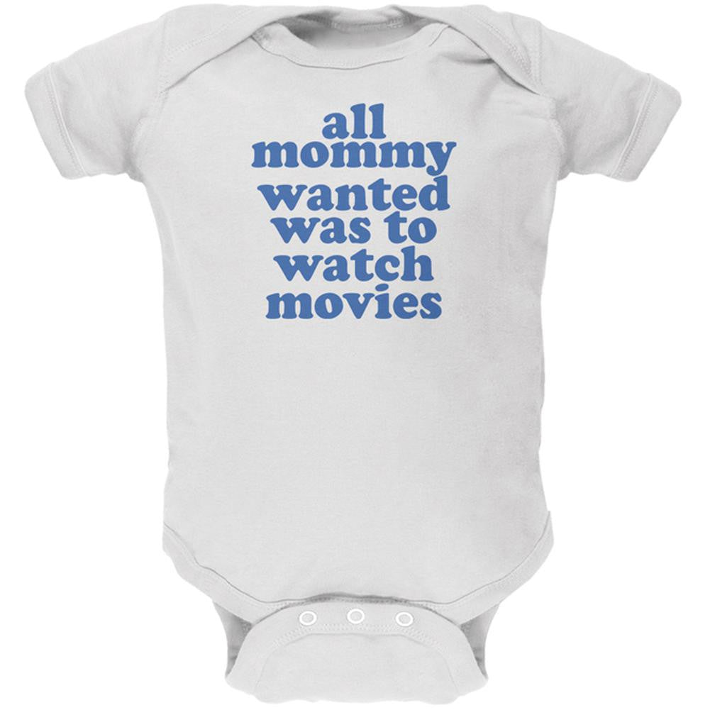 Mommy Wanted to Watch Movies Funny White Soft Baby One Piece Baby One Piece Old Glory 0-3M White 