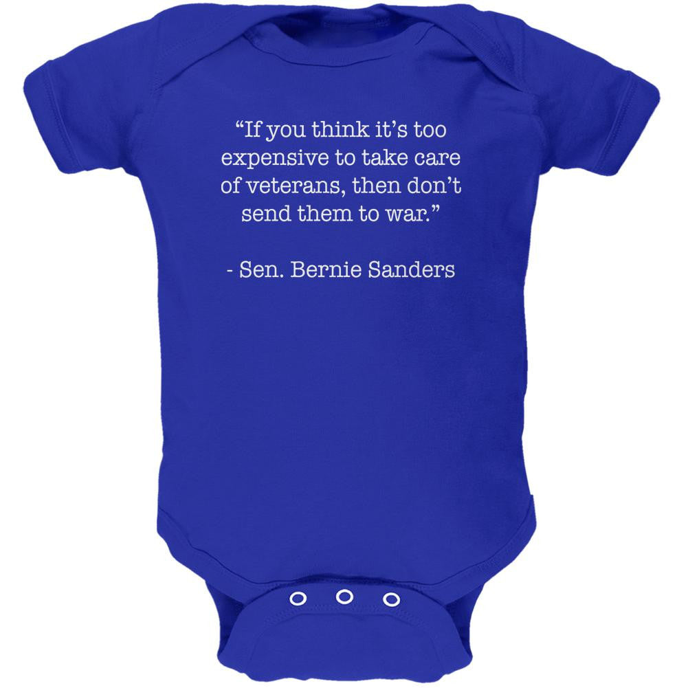 Election 2016 Bernie Sanders Veterans Quote Royal Soft Baby One Piece Baby One Piece Old Glory 0-3M Blue 