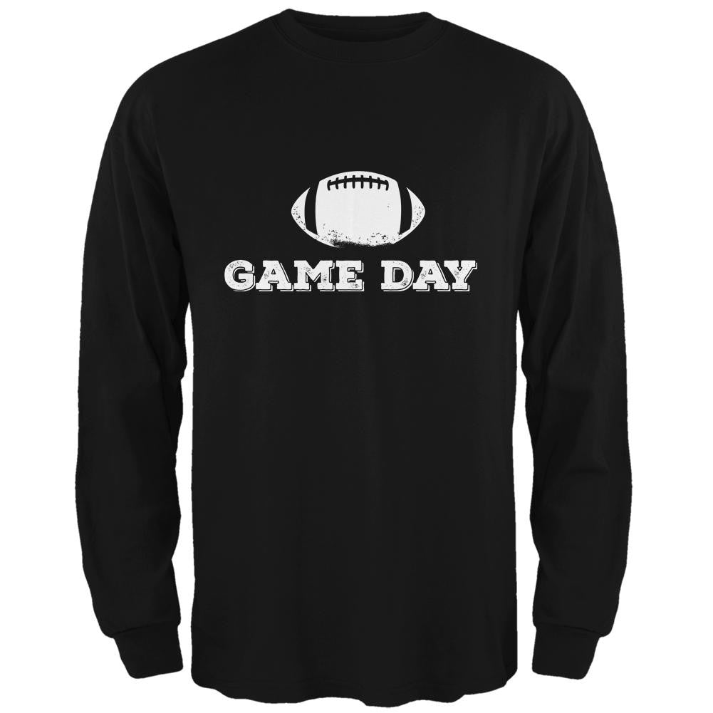 Game Day Football Black Adult Long Sleeve T-Shirt Men's Long Sleeves Old Glory 2XL Black 