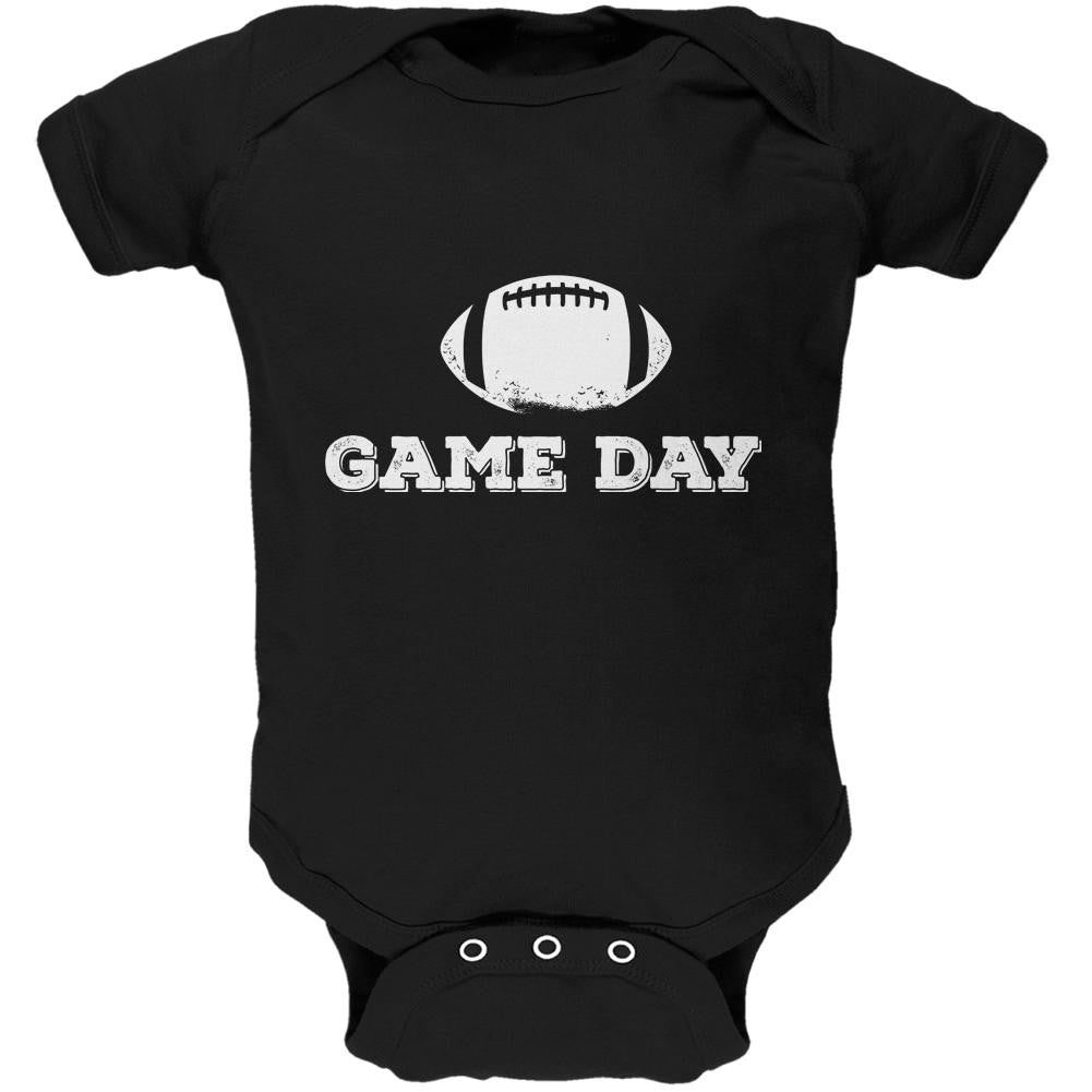 Game Day Football Black Soft Baby One Piece Baby One Piece Old Glory 0-3M Black 