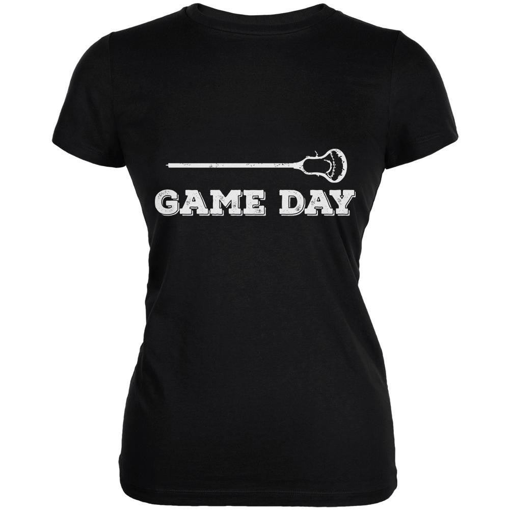 Game Day Lacrosse Black Juniors Soft T-Shirt Juniors T-Shirts Old Glory SM Black 