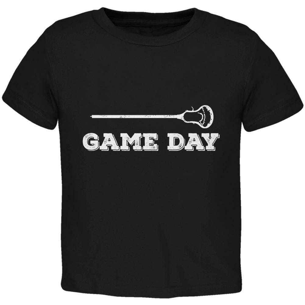 Game Day Lacrosse Black Toddler T-Shirt Toddler T-Shirts Old Glory 2T Black 