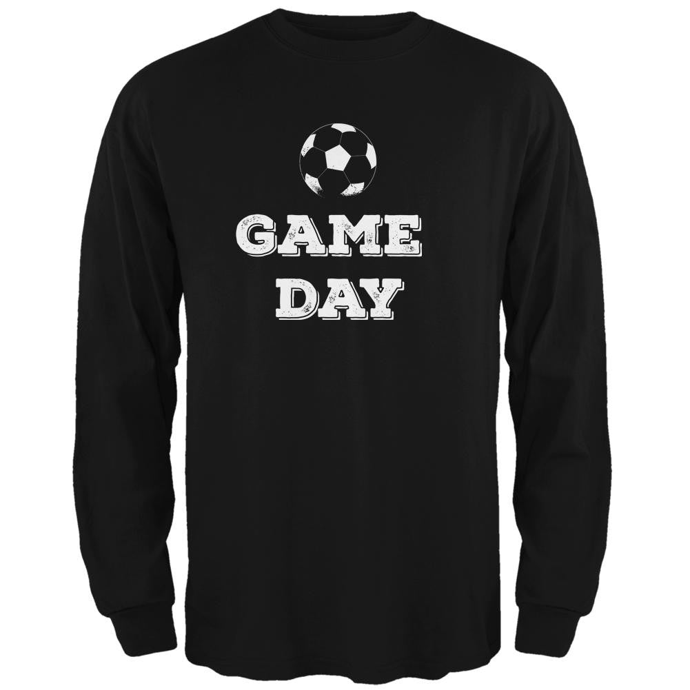 Game Day Soccer Black Adult Long Sleeve T-Shirt Men's Long Sleeves Old Glory 2XL Black 