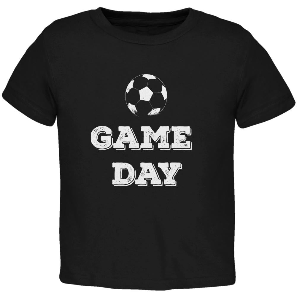 Game Day Soccer Black Toddler T-Shirt Toddler T-Shirts Old Glory 2T Black 