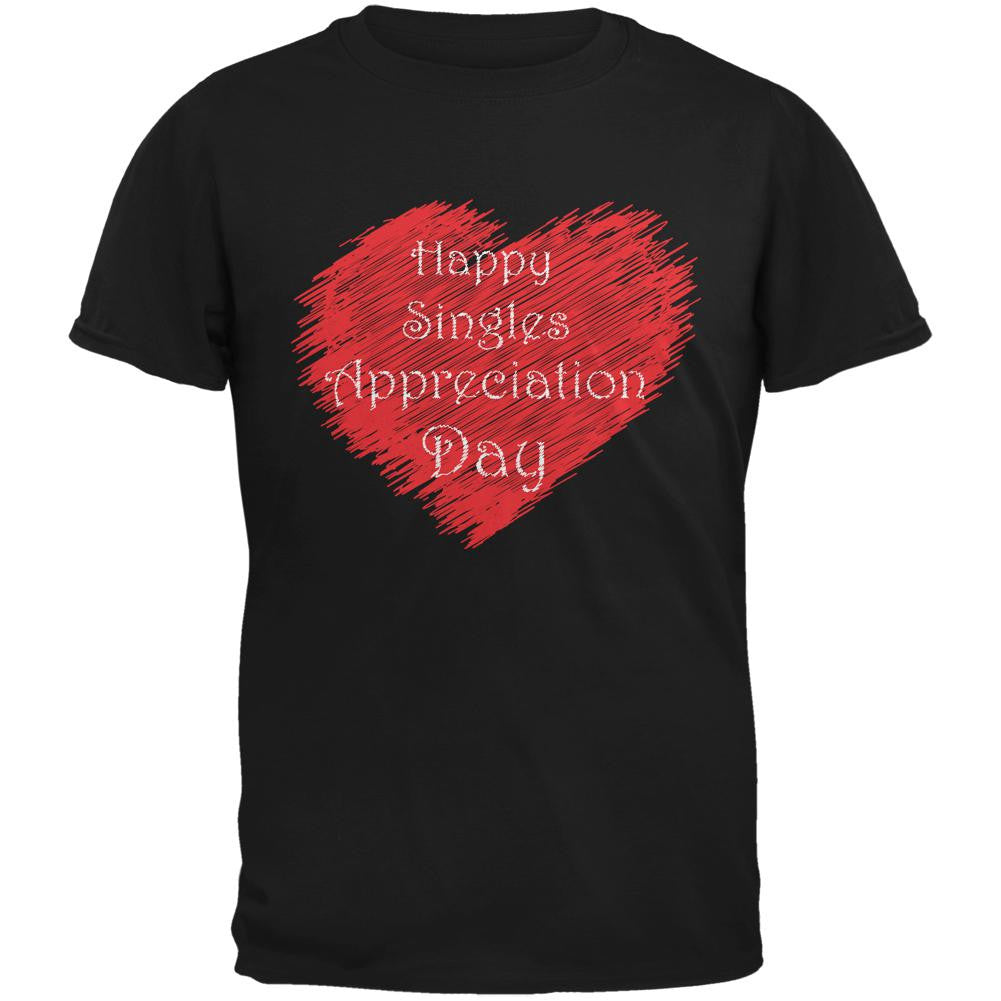 Scribble Singles Appreciation Day Black Adult T-Shirt Men's T-Shirts Old Glory 2XL Black 