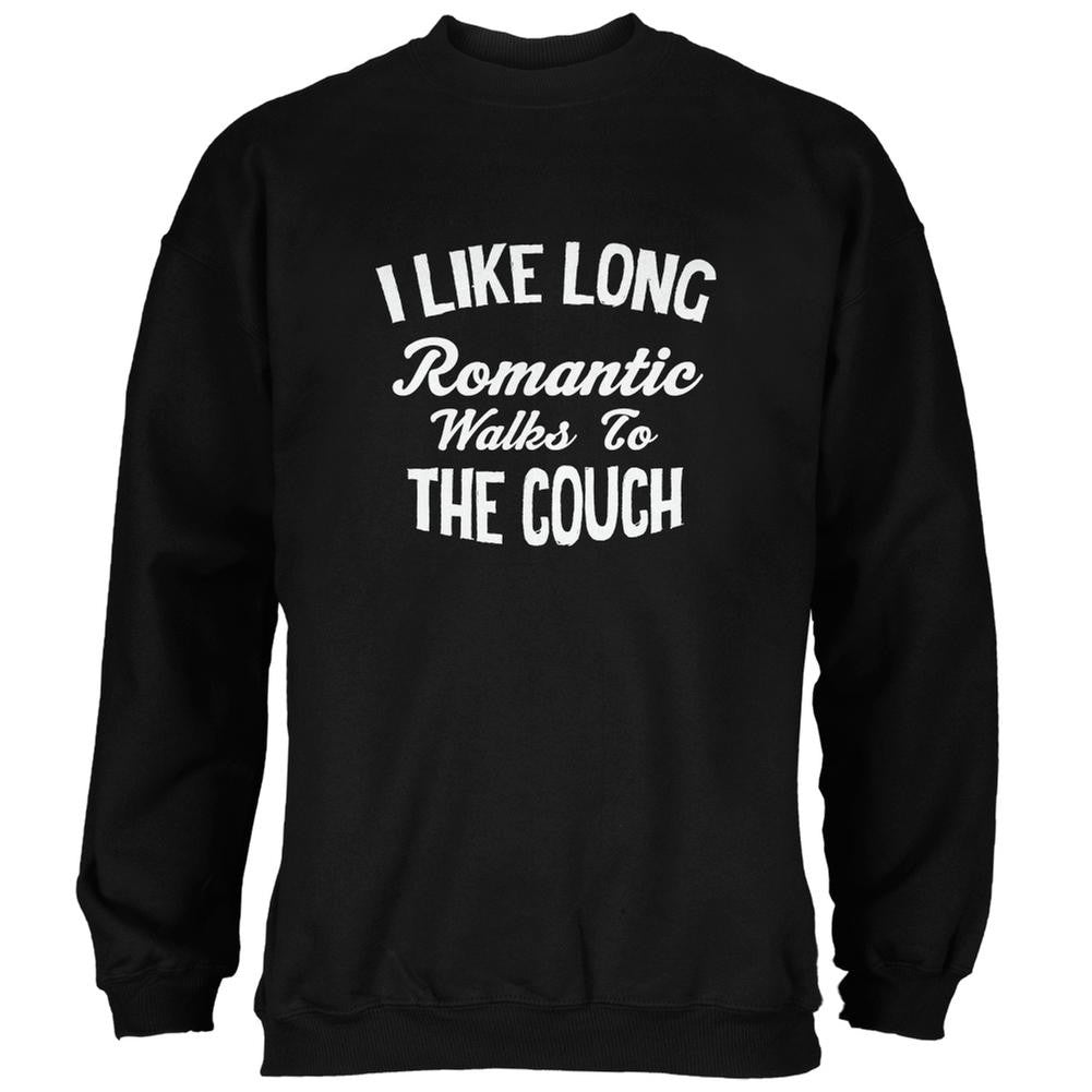 Long Romantic Walks To The Couch Black Adult Sweatshirt Men's Sweatshirts Old Glory 2XL Black 