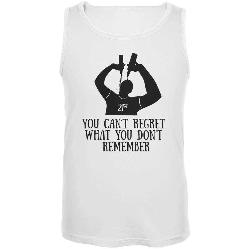 Can't Regret 21st Birthday White Adult Tank Top Men's Tank Tops Old Glory 2XL White 