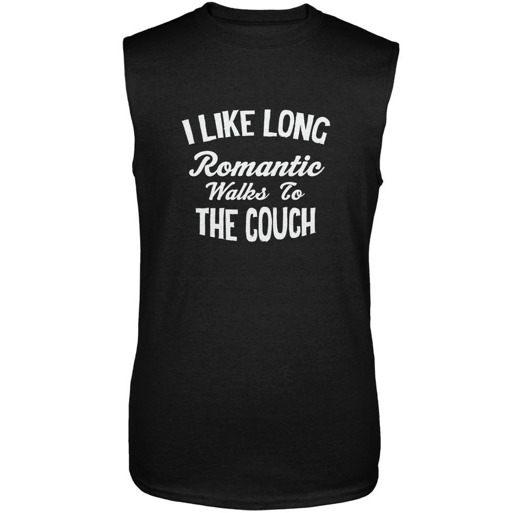 Long Romantic Walks To The Couch Black Adult Sleeveless Shirt Men's Sleeveless T-Shirts Old Glory 2XL Black 