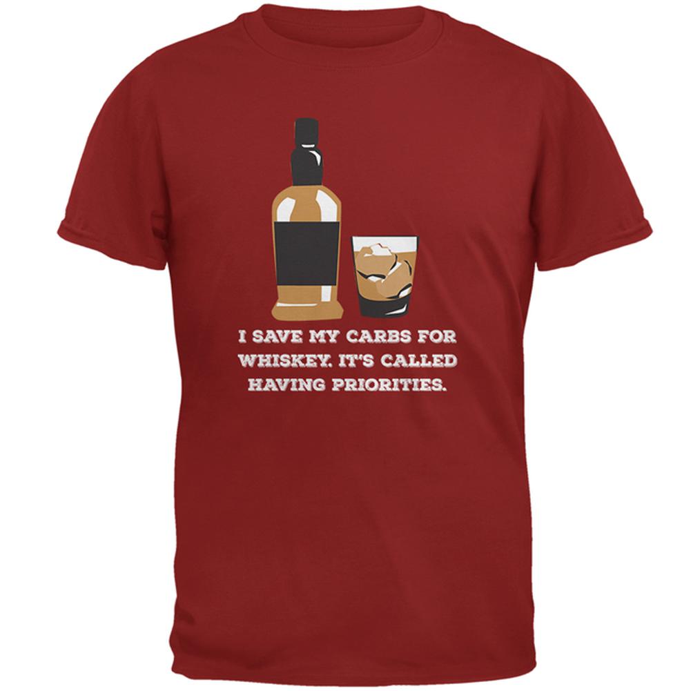 I Have Whiskey Priorities Cardinal Red Adult T-Shirt Men's T-Shirts Old Glory SM Red 