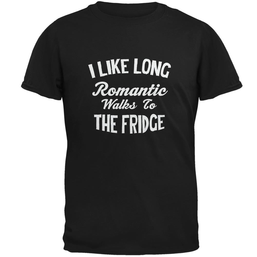 Long Romantic Walks To The Fridge Black Adult T-Shirt Men's T-Shirts Old Glory 2XL Black 