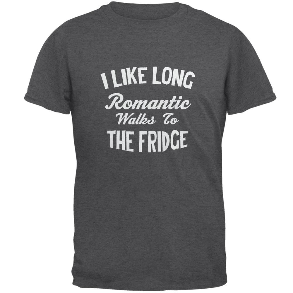 Long Romantic Walks To The Fridge Dark Heather Adult T-Shirt Men's T-Shirts Old Glory 2XL Grey 