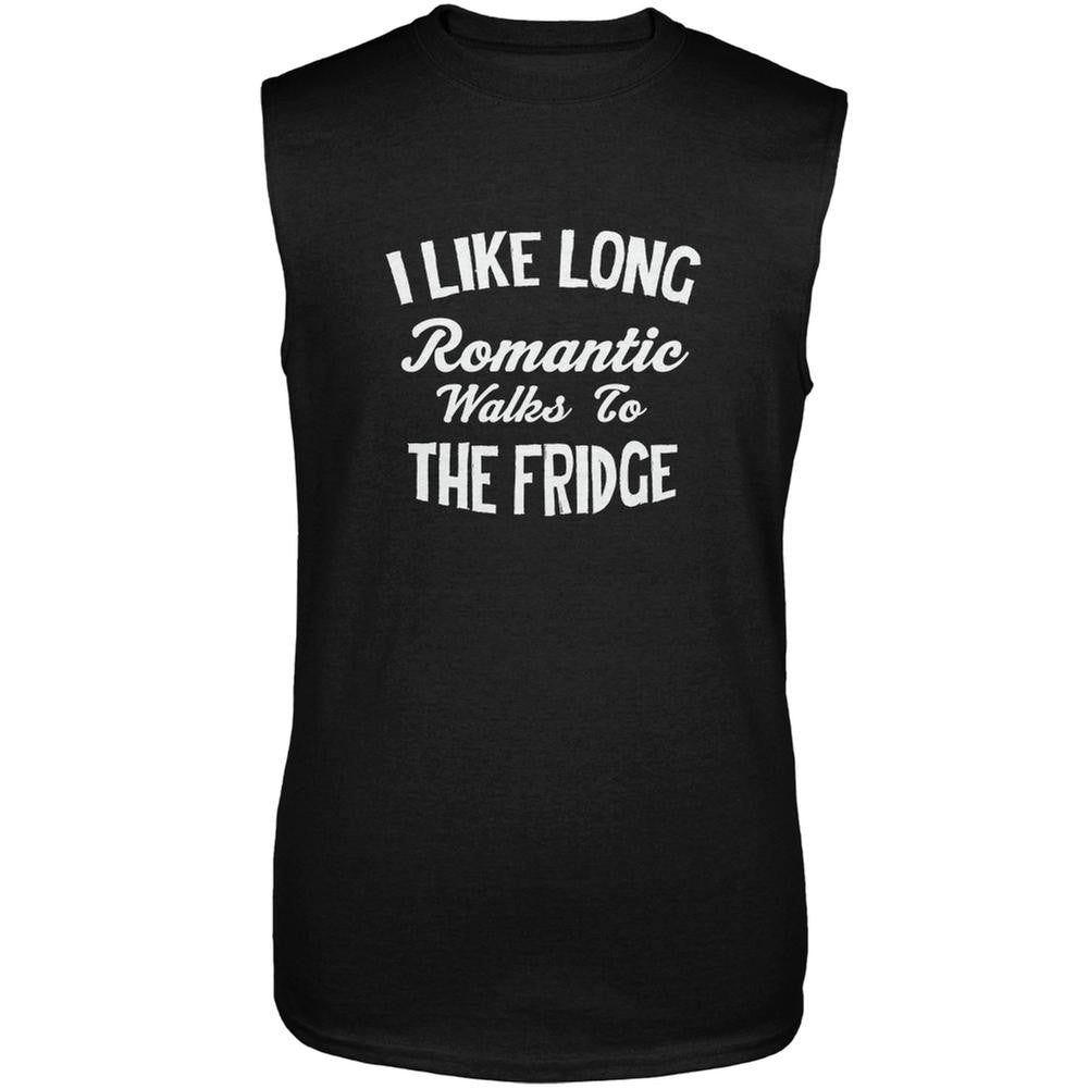 Long Romantic Walks To The Fridge Black Adult Sleeveless Shirt Men's Sleeveless T-Shirts Old Glory 2XL Black 