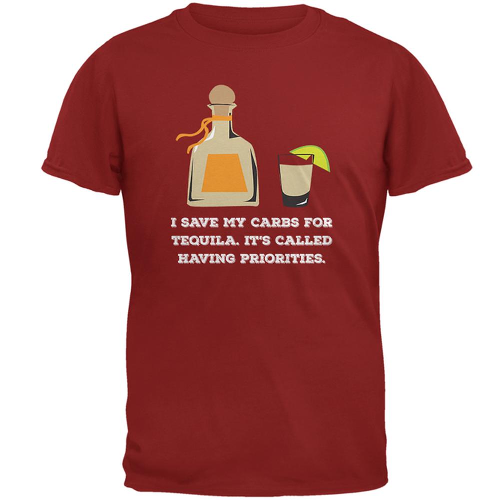 I Have Tequila Priorities Cardinal Red Adult T-Shirt Men's T-Shirts Old Glory SM Red 