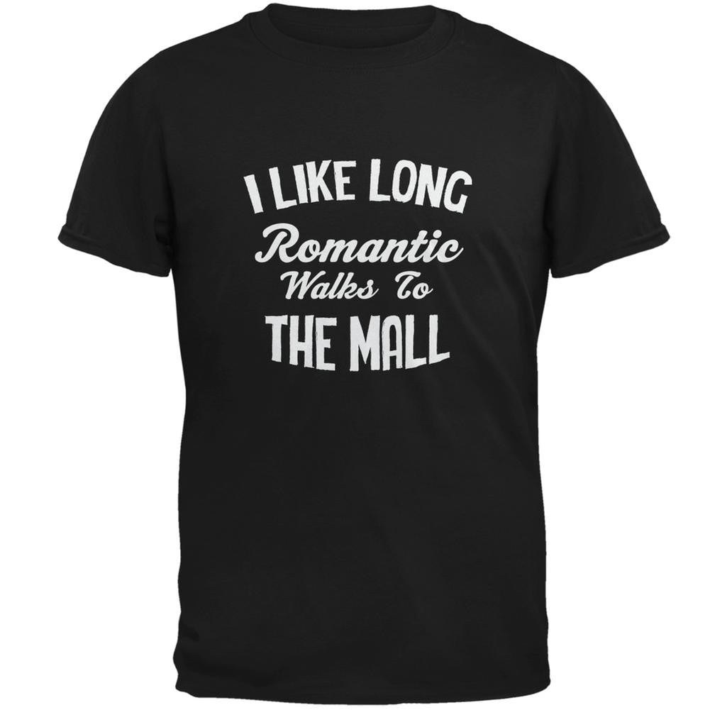 Long Romantic Walks To The Mall Black Adult T-Shirt Men's T-Shirts Old Glory 2XL Black 