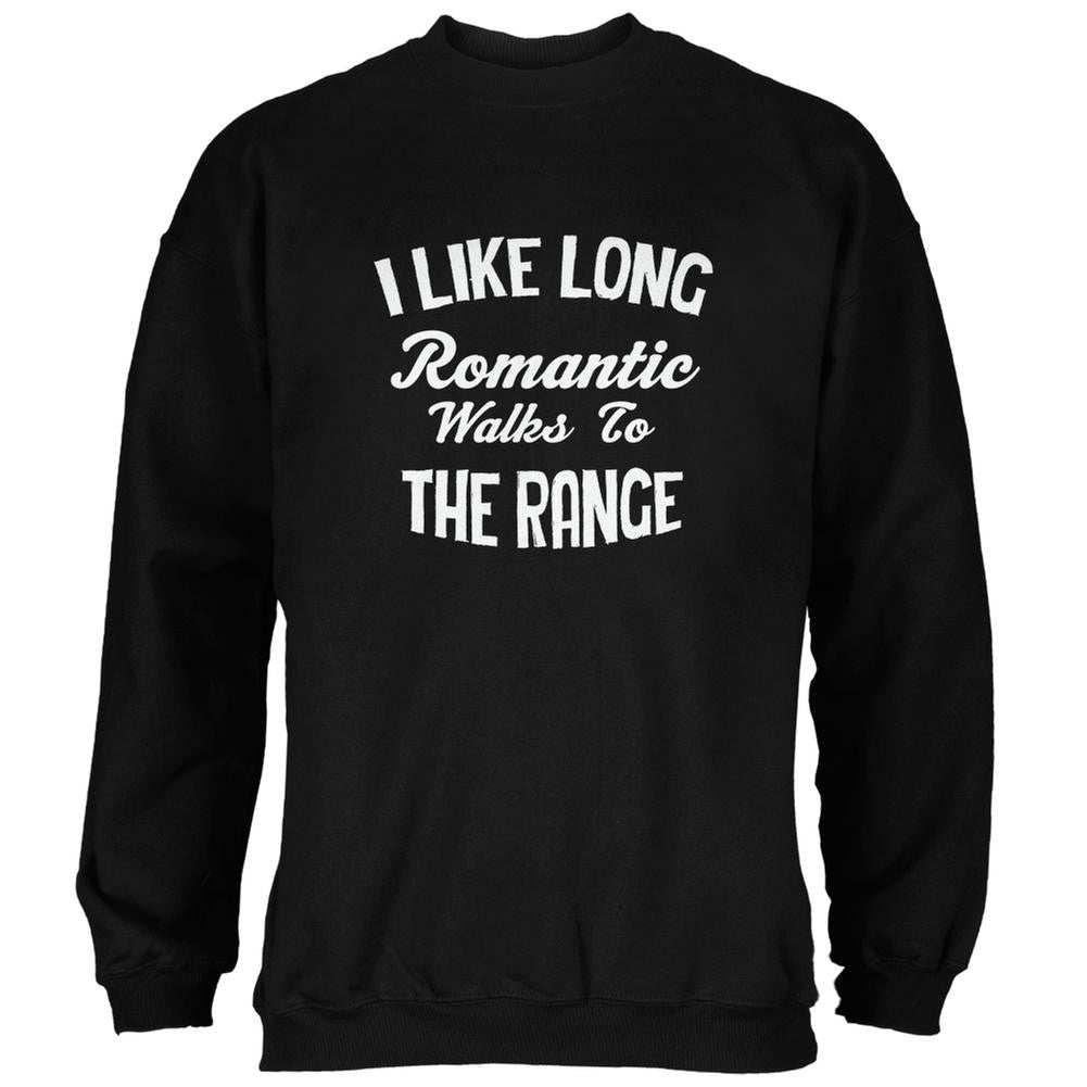 Long Romantic Walks To The Range Black Adult Sweatshirt Men's Sweatshirts Old Glory 2XL Black 