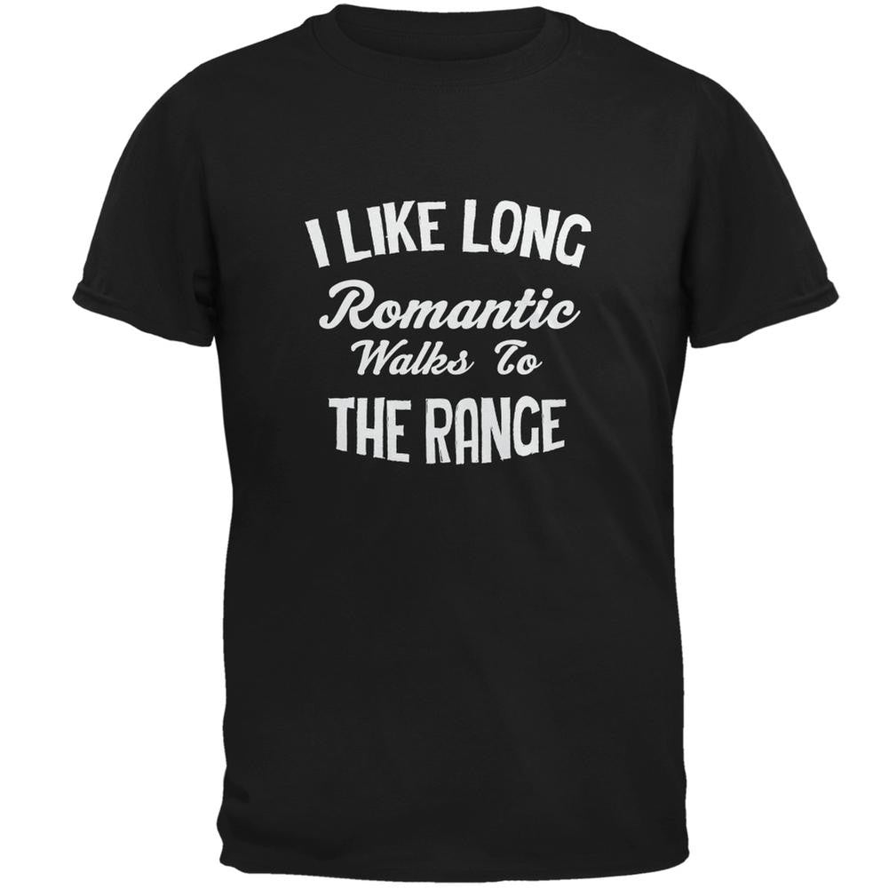 Long Romantic Walks To The Range Black Adult T-Shirt Men's T-Shirts Old Glory 2XL Black 