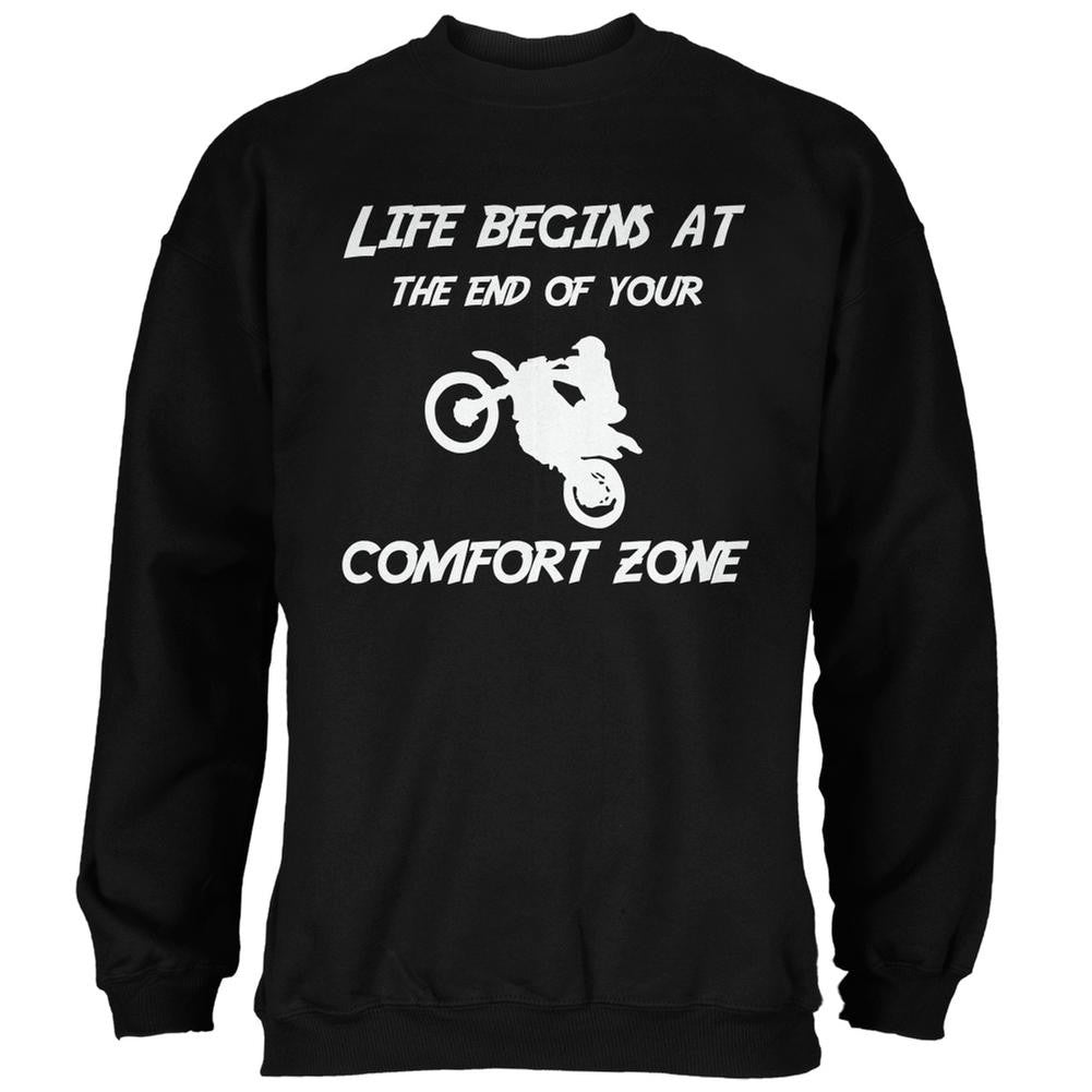 Comfort Zone Dirt Bike Black Adult Sweatshirt Men's Sweatshirts Old Glory 2XL Black 