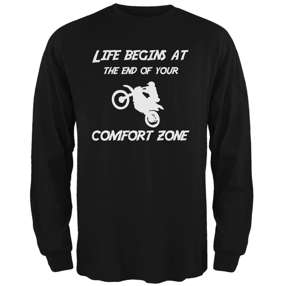 Comfort Zone Dirt Bike Black Adult Long Sleeve T-Shirt Men's Long Sleeves Old Glory 2XL Black 