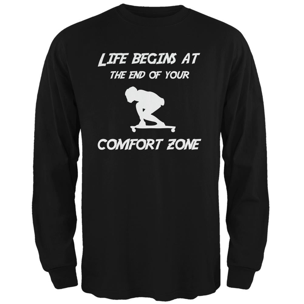 Comfort Zone Longboard Black Adult Long Sleeve T-Shirt Men's Long Sleeves Old Glory 2XL Black 