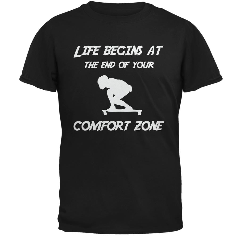 Comfort Zone Longboard Black Adult T-Shirt Men's T-Shirts Old Glory 2XL Black 