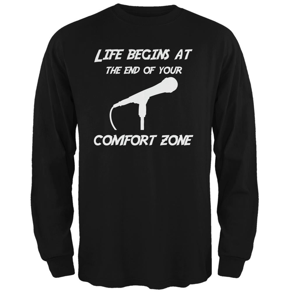 Comfort Zone Microphone Black Adult Long Sleeve T-Shirt Men's Long Sleeves Old Glory 2XL Black 