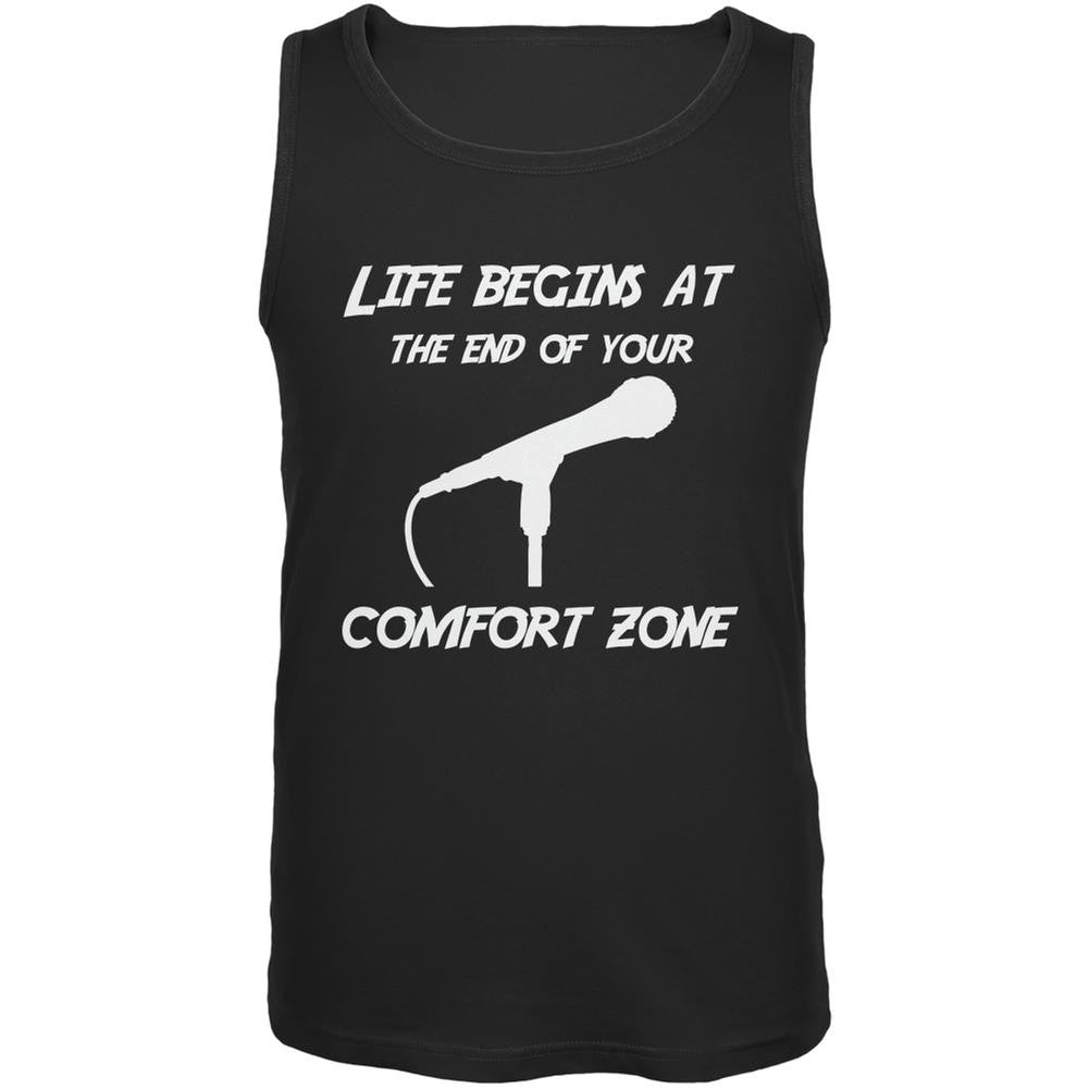 Comfort Zone Microphone Black Adult Tank Top Men's Tank Tops Old Glory 2XL Black 