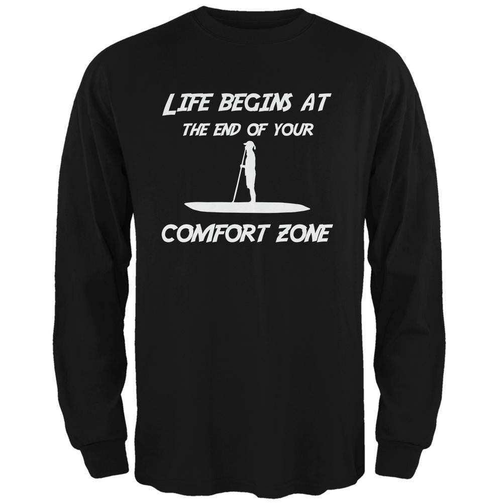 Comfort Zone Paddle Board Black Adult Long Sleeve T-Shirt Men's Long Sleeves Old Glory 2XL Black 