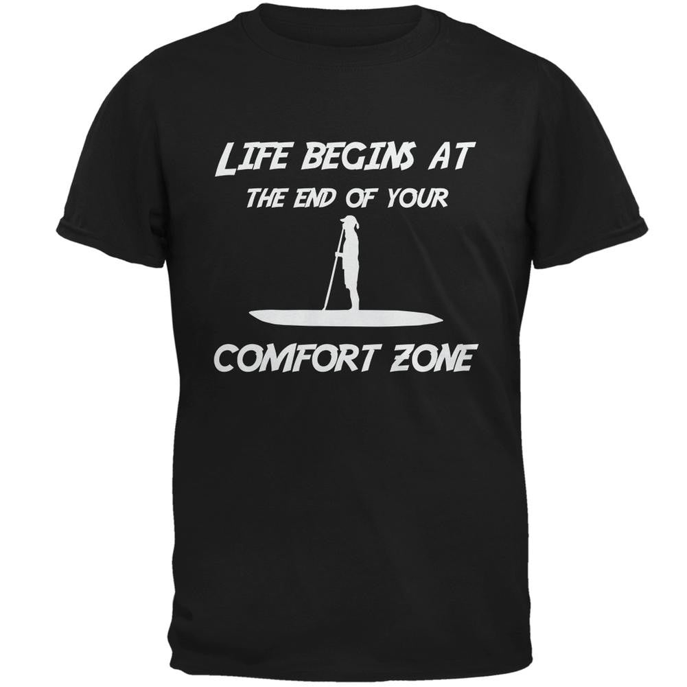 Comfort Zone Paddle Board Black Adult T-Shirt Men's T-Shirts Old Glory 2XL Black 